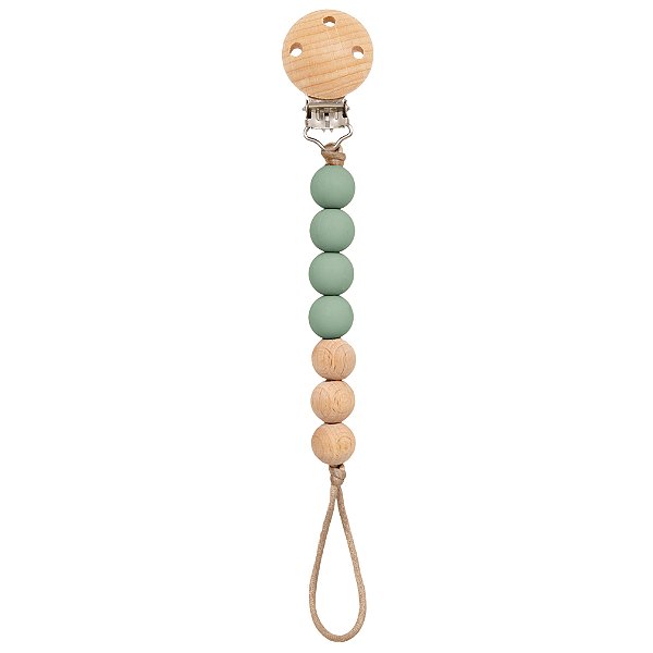 Prendedor de Chupeta em Silicone e Bambu Verde - Buba