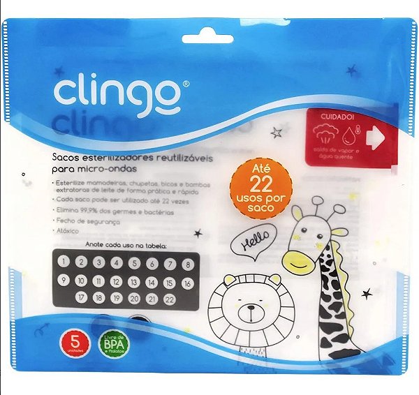 Sacos Esterilizadores Reutilizáveis para Micro-Ondas - Clingo