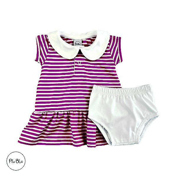 Vestido Listrado Pink Tam P