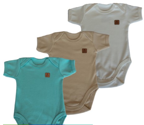 Kit com 3 Body Manga Curta Algodão Egípcio Unisex - Baby Best