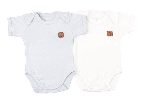 Kit com 2 Body Manga Curta Algodão Egípcio Masculino - Baby Best