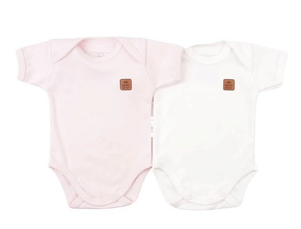 Kit com 2 Body Manga Curta Algodão Egípcio Feminino - Baby Best
