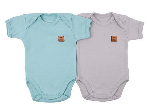 Kit com 2 Body Manga Curta Algodão Egípcio Unisex - Baby Best