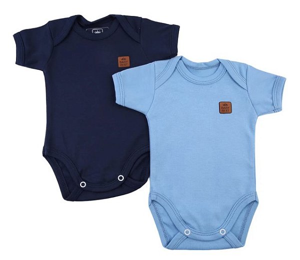 Kit com 2 Body Manga Curta Suedine Masculino - Baby Best