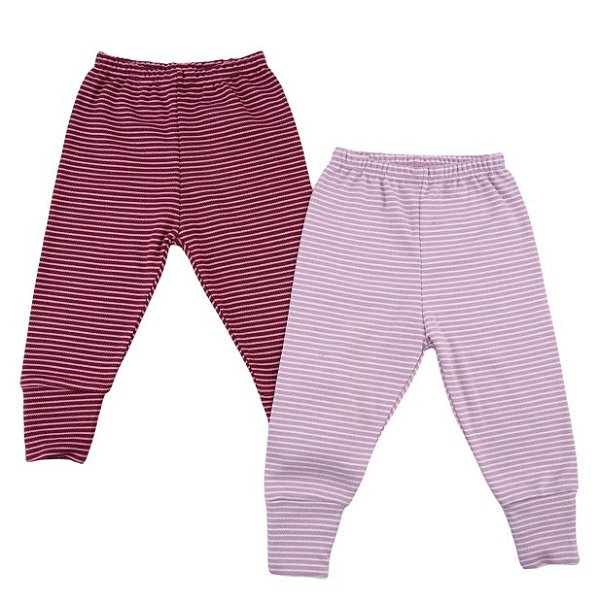 Kit com 2 Culotes Listrado Feminino - Baby Best