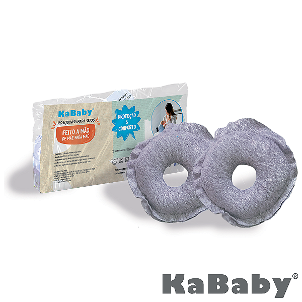 Conjunto de 2 Rosquinhas Cinza para Seios  - Kababy