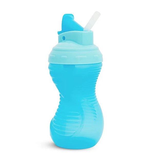 Copo com Canudo Mighty Grip 296Ml Azul - Munchkin