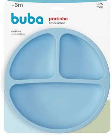 Pratinho em Silicone com Ventosa Azul - Buba