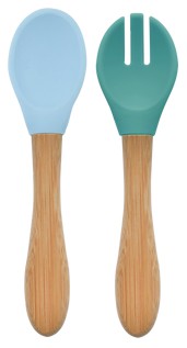 Colher e Garfo Dig In Azul e Verde - Minikoioi