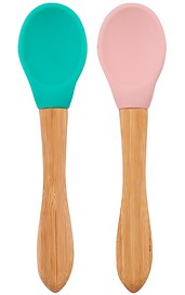 Colher em Silicone Scoops Verde e Rosa (2 uni) - Minikoioi