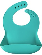 Babador em Silicone com Cata Migalhas Aqua Green - Minikoioi