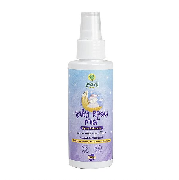 Baby Room Mist Spray Relaxante Aromaterapêutico com Hidrolato de Melissa e Óleo Essencial de Lavanda