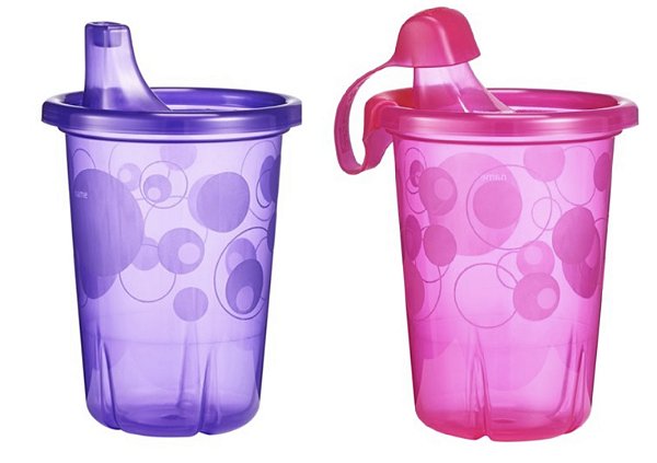 Kit de 04 Copos com Tampas Rosa/Roxo- Take and Toss
