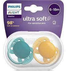 Chupeta Ultra Soft Dupla Lisa 6-18m Decorada Neutra SCF091/04 - Avent