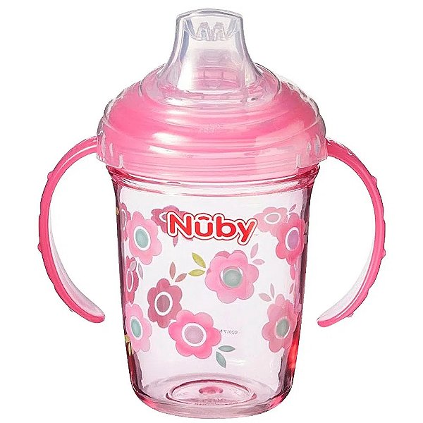 Copo de Tritan com Alça e Bico de Silicone 240ml Rosa - Nuby