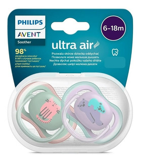 Chupeta Ultra Air 6-18m Dupla Gato/Coala SCF085/18 - Avent
