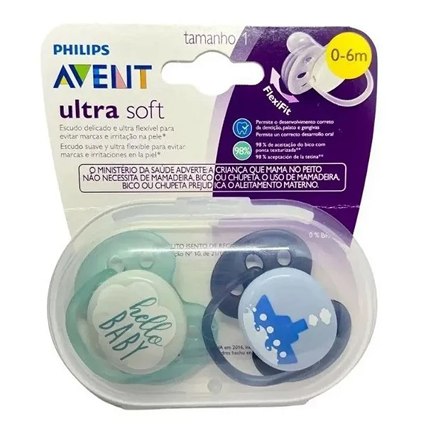 Chupeta Ultra Soft 0-6m Hello Baby/Navio SCF222/01 - Avent
