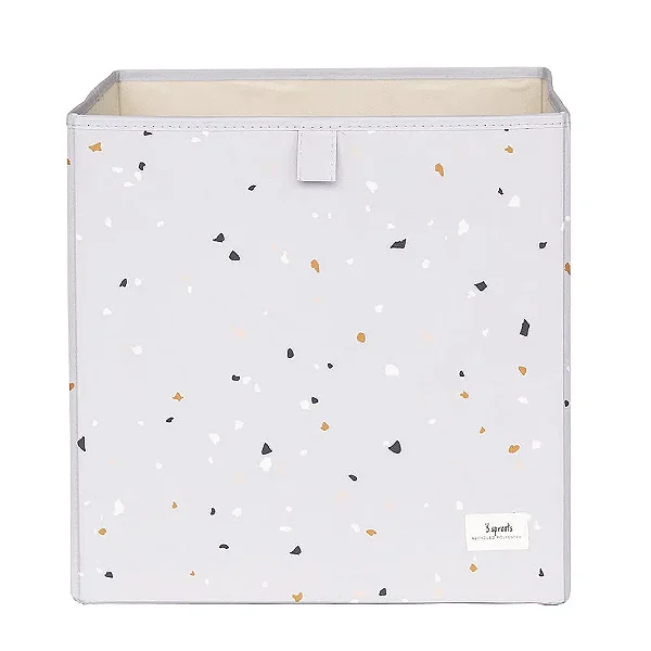 Cesto Organizador Quadrado Reciclado Terrazzo Cinza - 3 Sprouts