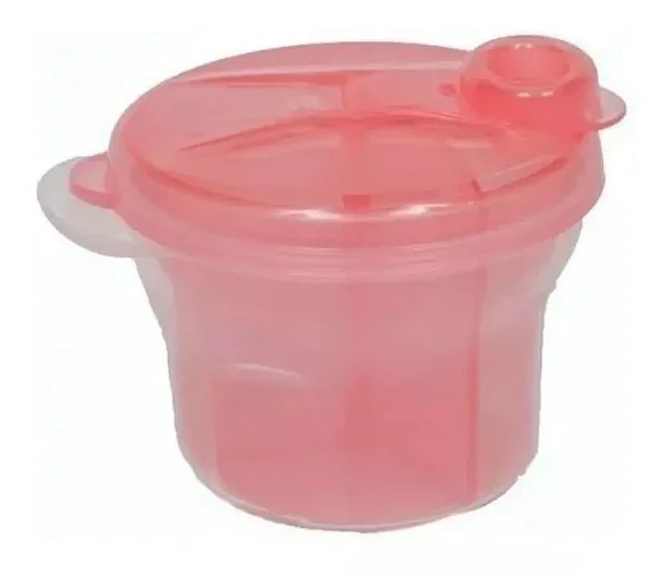 Pote para Leite em Pó com Divisória Rosa - Buba