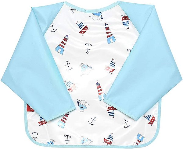 Babador Impermeável com Manga Azul - Nuby