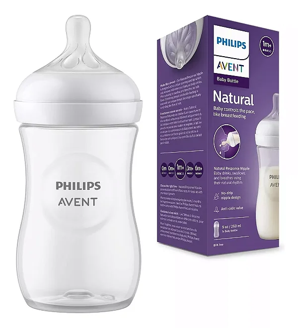 Mamadeira Pétala 3.0 Transparente 260ml - Avent