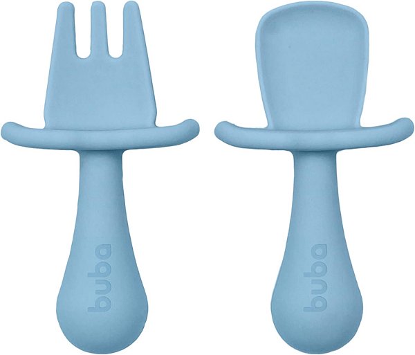 Kit Talheres em Silicone Azul - Buba