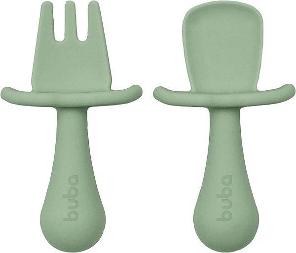 Kit Talheres em Silicone Verde - Buba