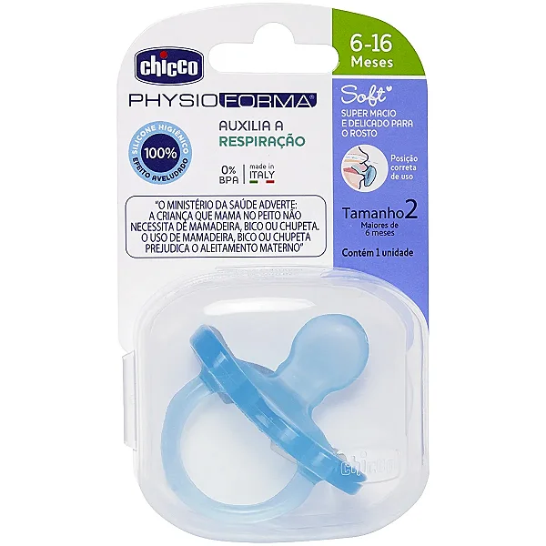 Chupeta Physio Forma Soft Tam 2 (6-16m) Azul - Chicco