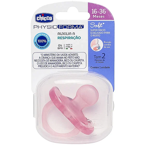 Chupeta Physio Forma Soft Tam 2 (16-36m) Rosa - Chicco
