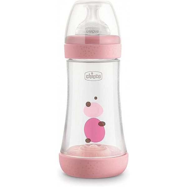 Mamadeira Perfect5 240ml Fluxo Médio Rosa - Chicco