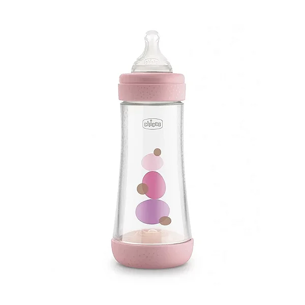 Mamadeira Perfect5 300ml Fluxo Rápido Rosa - Chicco