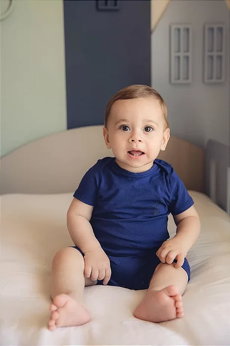 Macaquinho de Verão Azul com Gigi no Peito