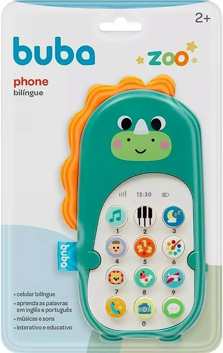 Brinquedo Phone Bilíngue Zoo Dino - Buba