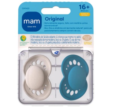 Chupeta MAM Original Borracha Natural 16+ meses Azul