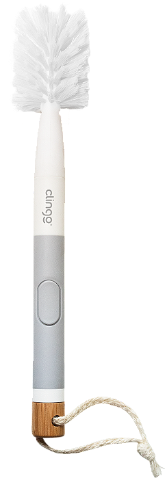 Escova De Mamadeira Com Dispenser Cinza - Clingo
