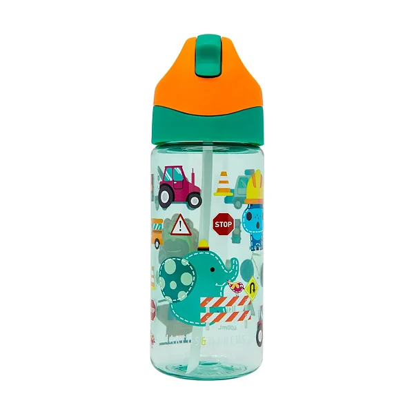 Garrafa em Tritan Antigermes Veículos (400ml) Verde - Marcus & Marcus