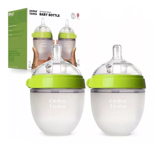 Kit Mamadeira Comotomo 150ml - Transparente Com Verde