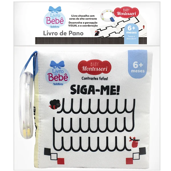 Livro Baby Montessori Contrastes Fofos- Siga-me