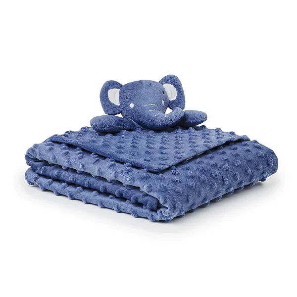 Conjunto Manta e Naninha Pipoquinha Elefantinho Azul