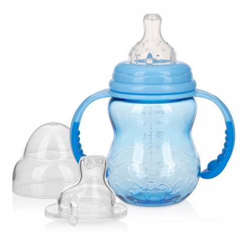 Copo de Transição 3 em 1 Tritan com 2 Bicos de Silicone Azul - Nuby