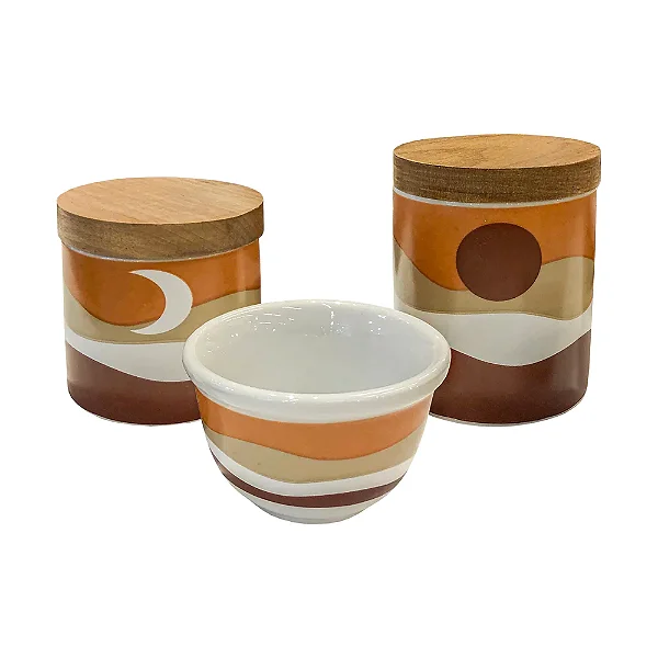 Kit de Higiene 3 Peças Sol e Lua Fundo Branco - Modali