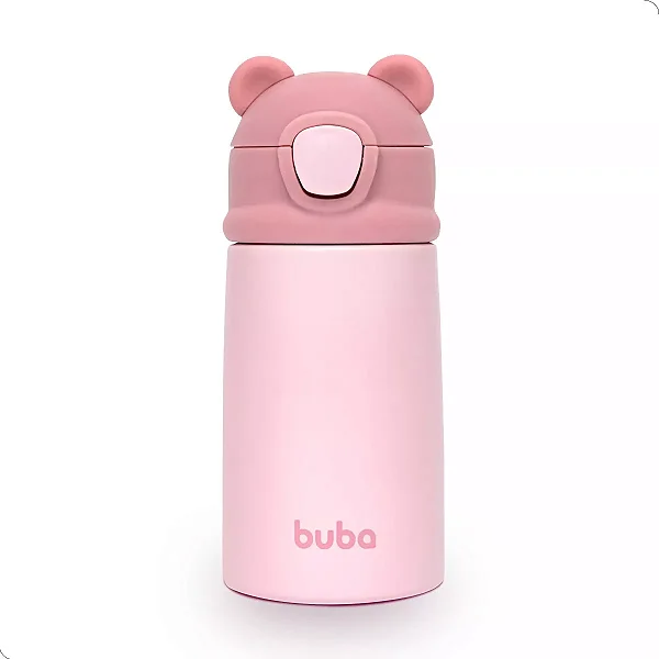 Garrafa Termica Parede Dupla Ursinho Rosa - Buba