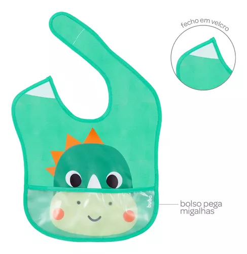 Babador com Bolso Bubazoo Dino - Buba