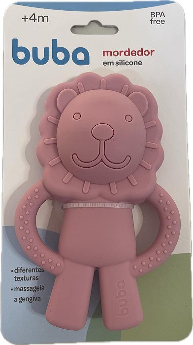Mordedor em Silicone Leãozinho Rosa - Buba