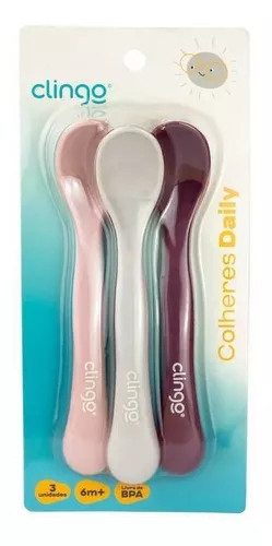 Colher Colors Lilás, Cinza e Roxo (3 uni) - Clingo