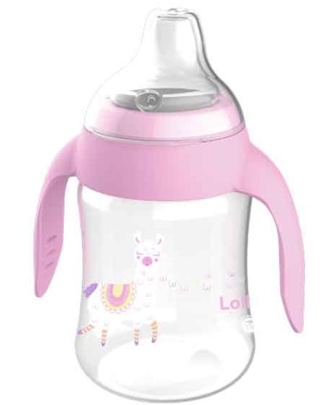 Copo Antivazamento Com Alça 250ml  Rosa - Lolly Kinddy