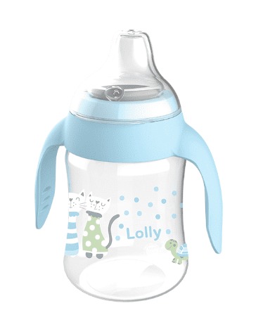 Copo Antivazamento Com Alça 250ml  Azul- Lolly Kinddy