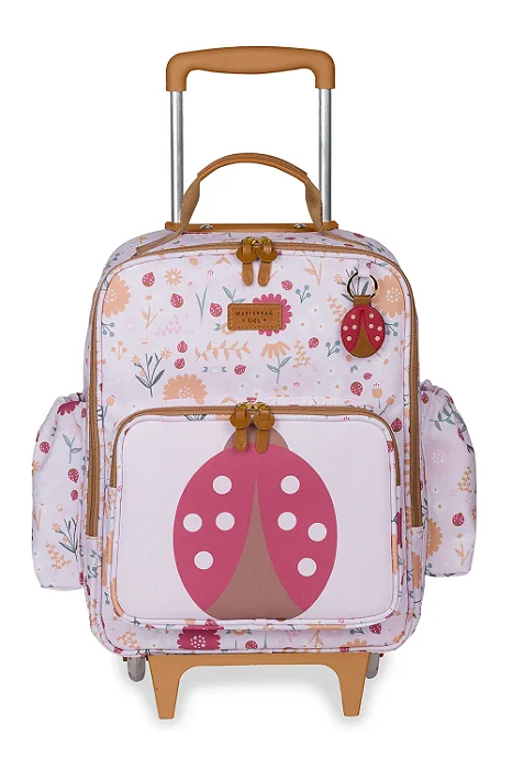 Mochila De Rodinha Kids Joaninha Rosa - Masterbaby