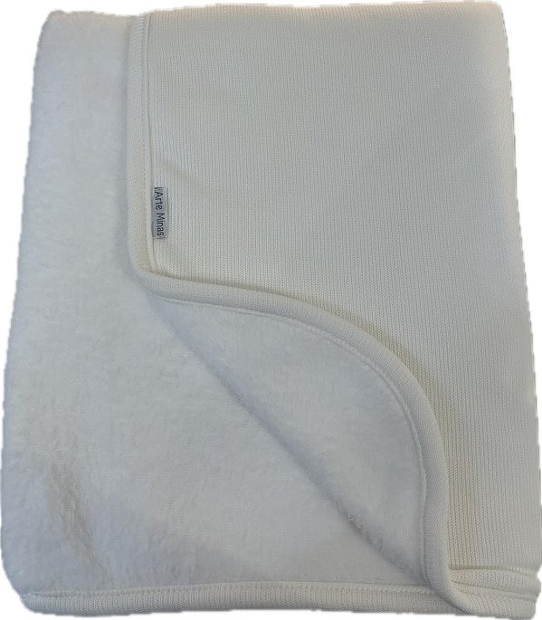 Manta Tricotada Pelúcia Off White
