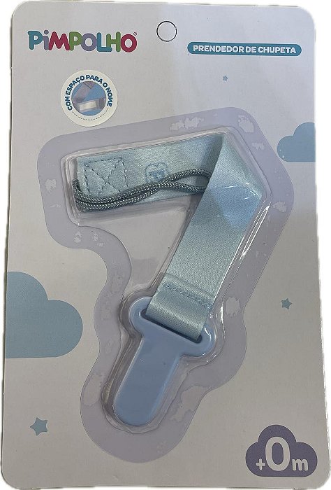 Prendedor De Chupeta Liso Azul Bebe- Pimpolho